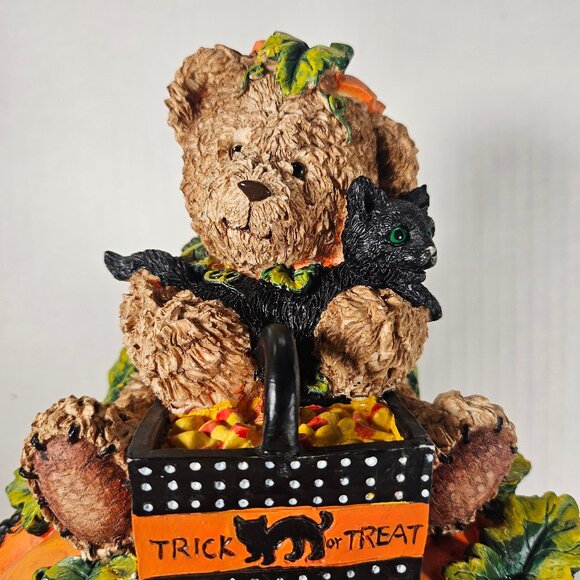 Vintage Gloria Jeans Exclusive Halloween Light Up Pumpkin With Cute Bear - Picture 2 of 12